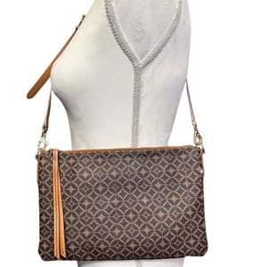 Fossil Sydney Brown Signature Logo Crossbody Bag